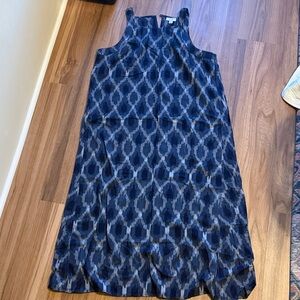 Pure Jill Navy Patterned Midi Dress